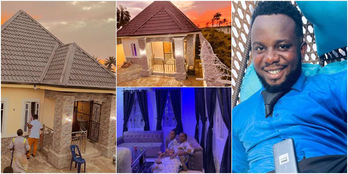 Mummy & daddy, manage this small gift: Comedian Sabinus gifts his parents a cute house in Port Harcourt