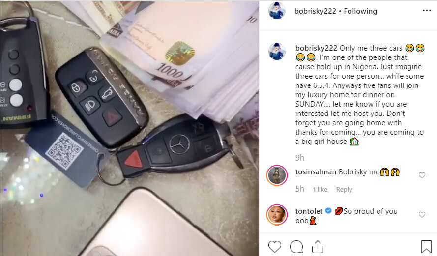 Bobrisky shows off keys to his 3 cars, generator remote control spotted