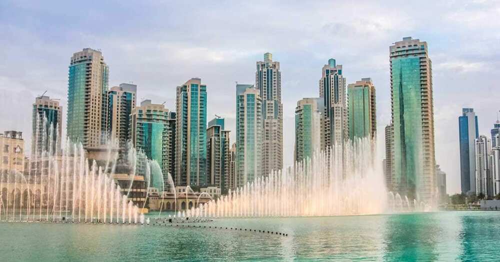 Dubai's water fountains.