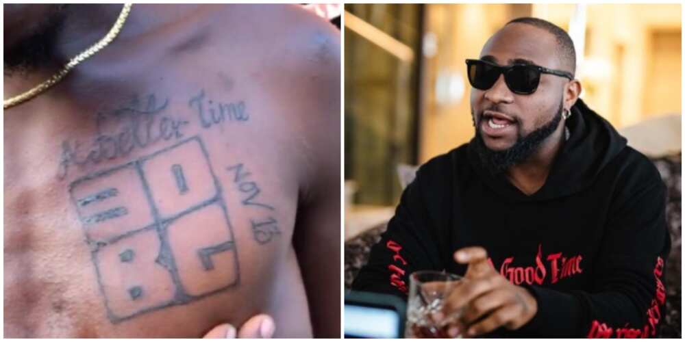 Die-hard fan pays homage to Davido's new album with fresh tattoo