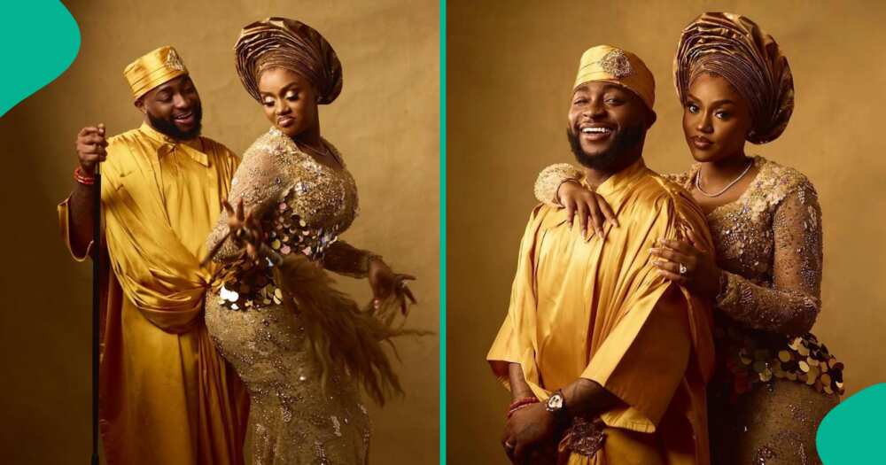 Davido and Chioma look stunning on their wedding day.