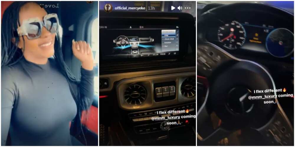 BBNaija Star Mercy Eke Shows off Recently Acquired G-Wagon with Customised Plate Number