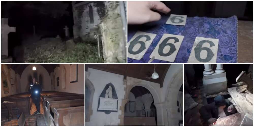 Reactions as man finds abandoned satanic 666 ritual church with a cemetery on it, shares stunning video