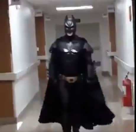 Heartwarming video of doctor dressed up like Batman to fulfil young patient's dream