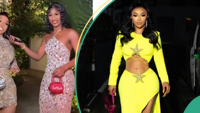 “Can’t her surgeon remedy the mistake?” Toke Makinwa’s glittery body-con birthday outfit causes buzz