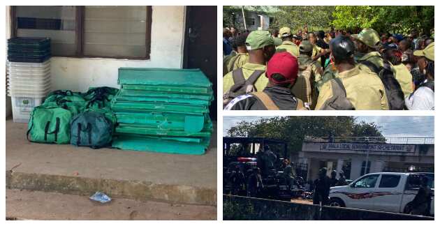 INEC materials, ad hoc staff, armed security men