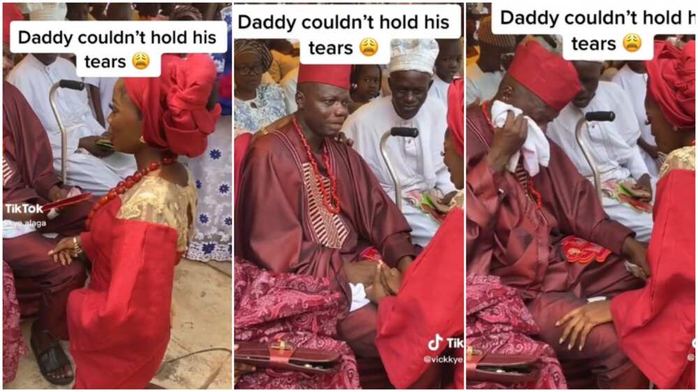 Father breaks down in tears at daughter's wedding