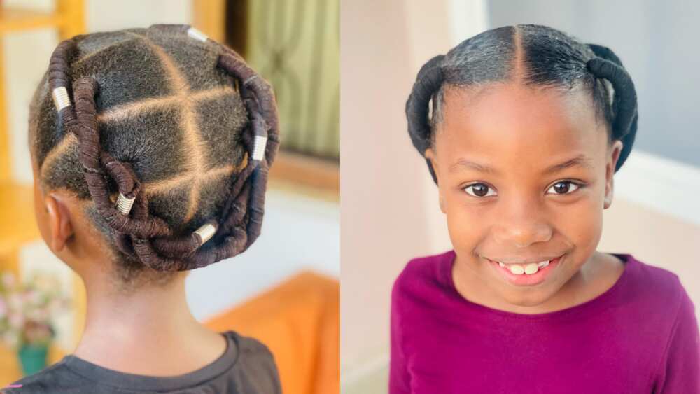 Simple Brazilian wool hairstyles for kids