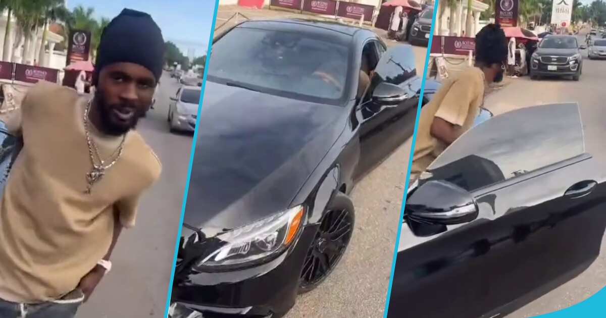 See video of Black Sherif in Mercedes Benz that sparked debate as fans argued over the price