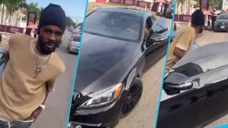 Black Sherif spotted in a N91 million Mercedes C63 AMG on the streets of Accra, video trends