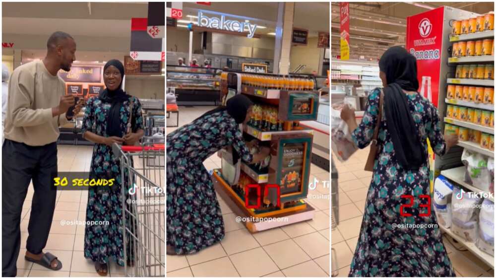 Free shopping for 30 seconds/lady picked unneeded items. Free shopping for 30 seconds/lady picked unneeded items.