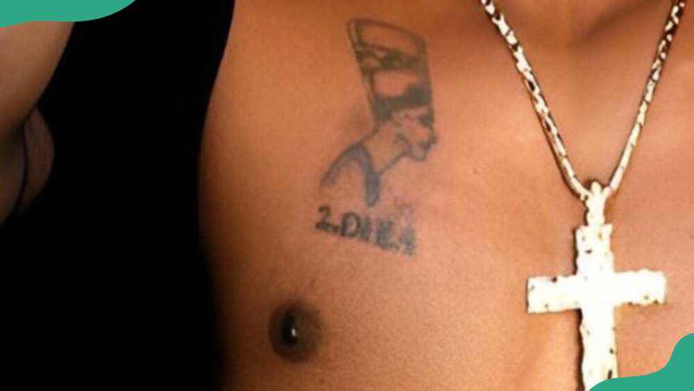 Tupac's '2.DIE.4' tattoo