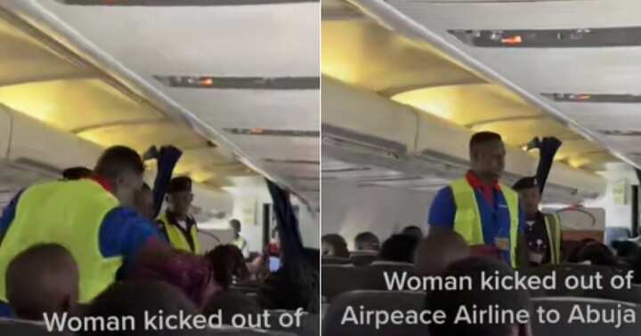 Woman kicked out of aeroplane