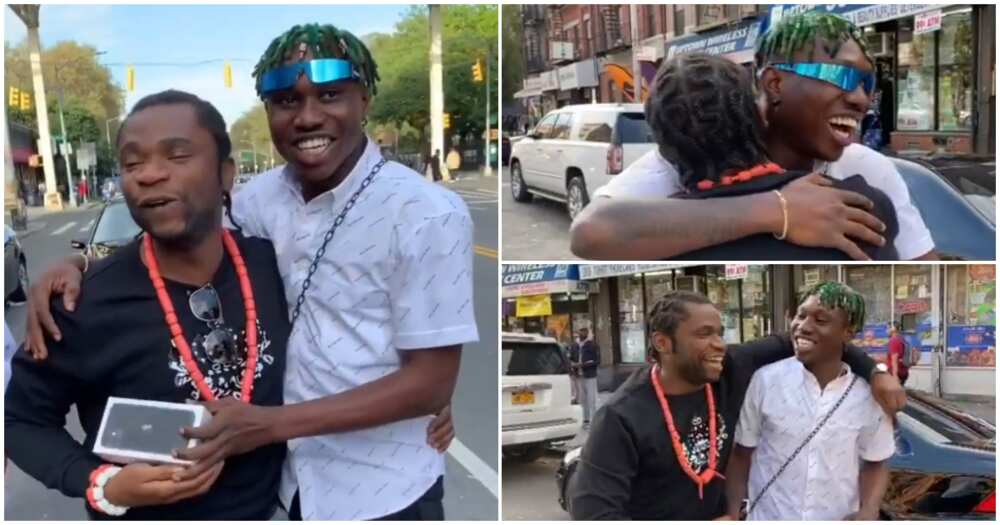 Zlatan Ibile meets Speed Darlington in New York, gifts him brand new Iphone 11 (videos)