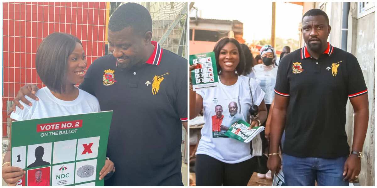 Move with your head high, Actor John Dumelo's wife comforts him as loses bid to become Ghanaian parliament member