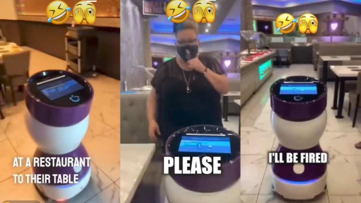Watch the video of a robot who was blocked by a customer and got angry
