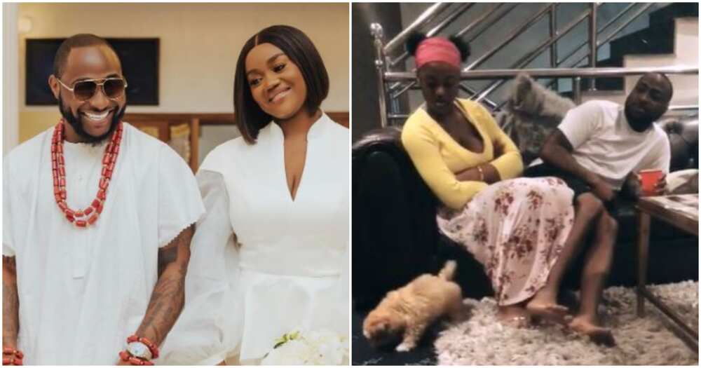 Nigerian singer Davido and his wife