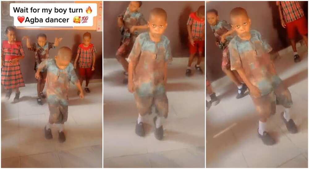 Photos of a schoolboy dancing in a classroom. Photos of a schoolboy dancing in a classroom.