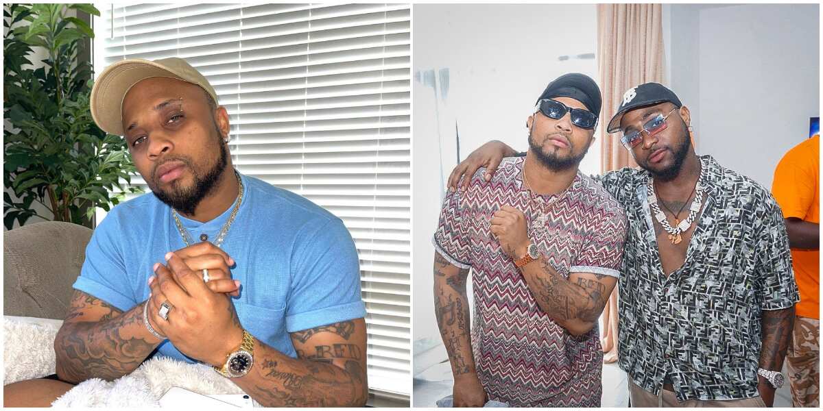 Singer Davido reacts as his equally rich cousin B-Red gives special shout out to God for their 'sweet' lives