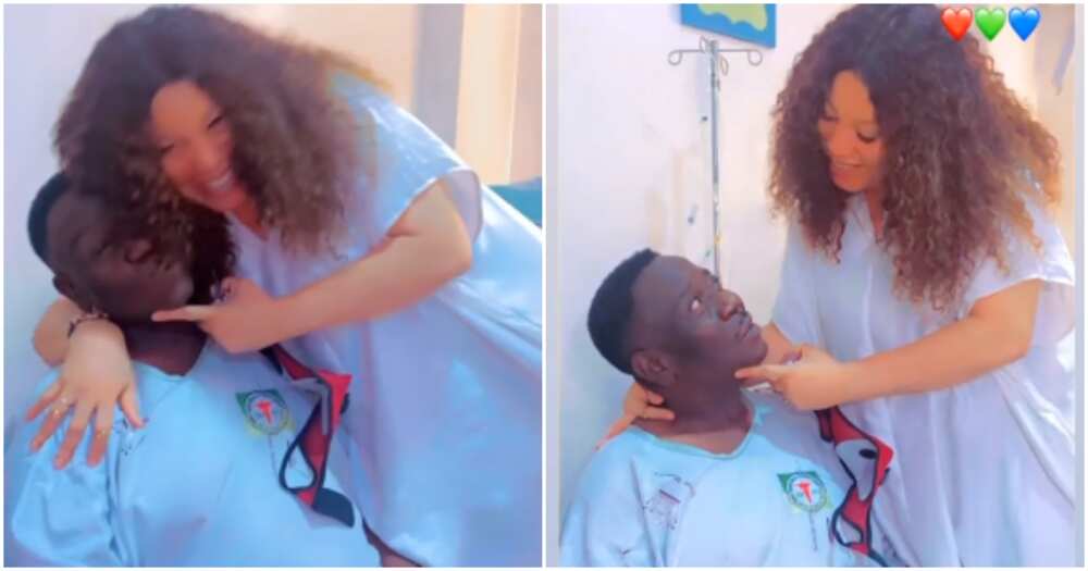 Monalisa Chinda visits Mr Ibu.