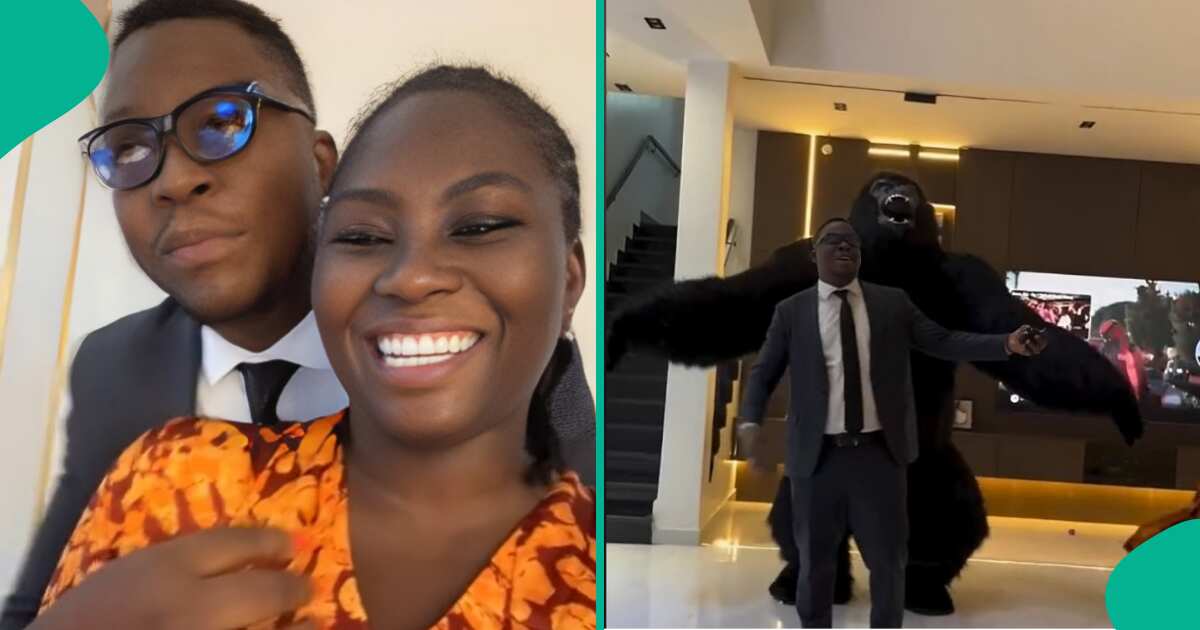 Nigerian wife captivates husband with mascot's energetic performance of popular Burna Boy's songs