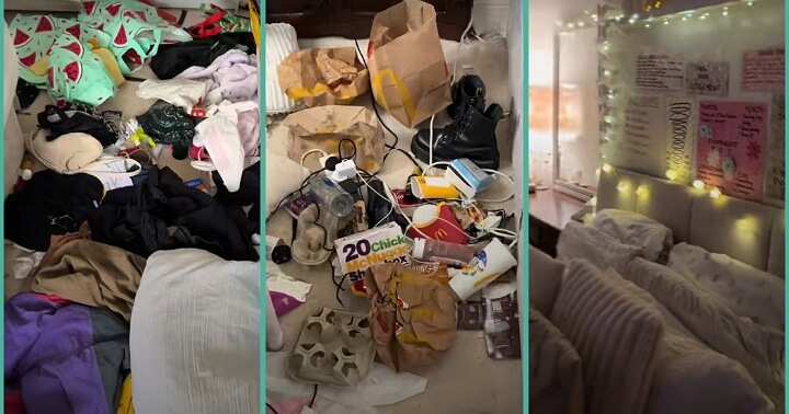 22-year-old lady shares transformation photos of her extremely untidy room