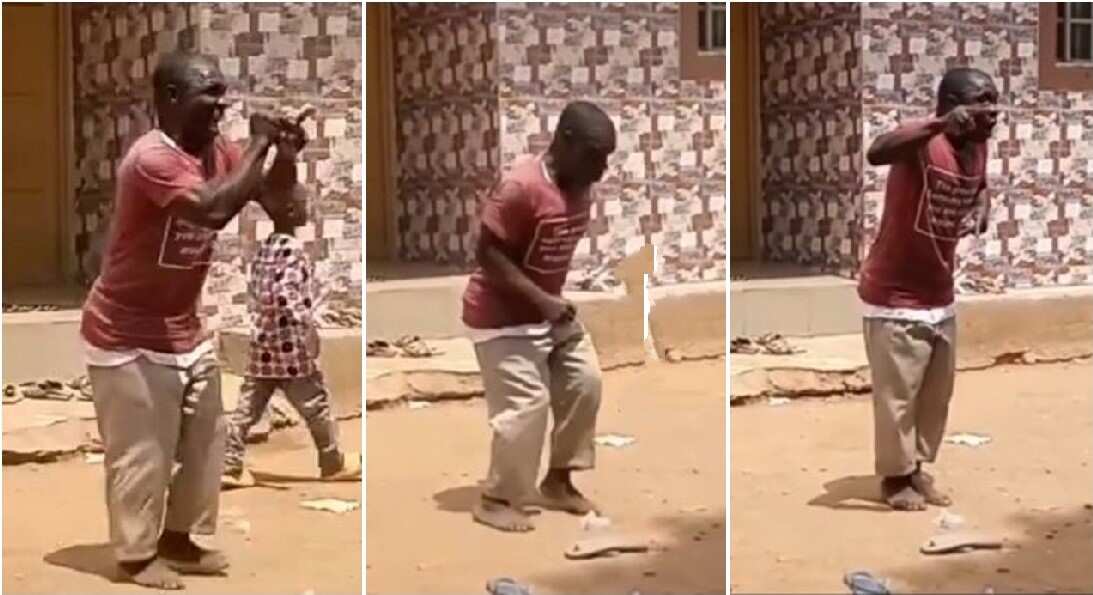 Rice don dey fire: Man in red polo dances with intense happiness, does nice legwork, sweet video causes stir