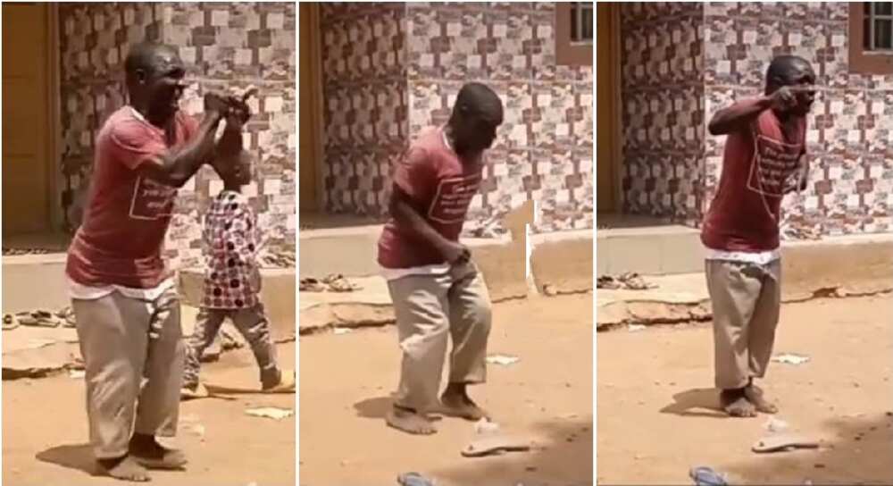 Talented man dancing in the street.
