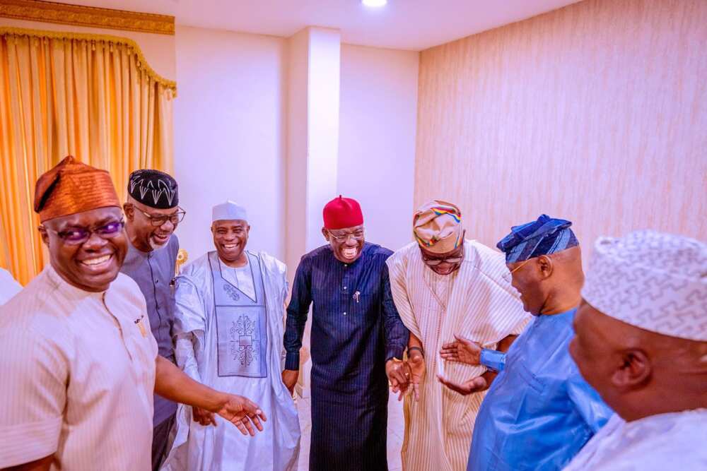 The Governor of Delta State, PDP, Ifeanyi Okowa, Governor Seyi Makinde, Atiku Abubakar, Governor Nyesom Wike The Governor of Delta State, PDP, Ifeanyi Okowa, Governor Seyi Makinde, Atiku Abubakar, Governor Nyesom Wike