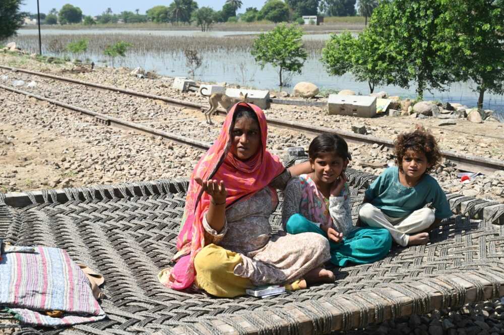 Fahmidah Bibi sleeps in the open, sharing a traditional wooden charpoy bed with her five children, aged four to 12 Fahmidah Bibi sleeps in the open, sharing a traditional wooden charpoy bed with her five children, aged four to 12
