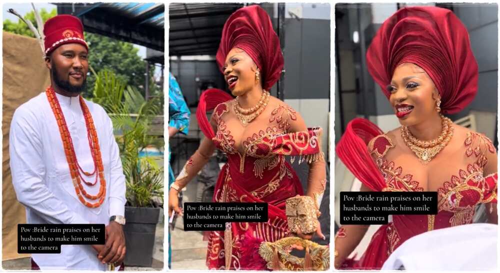Nigerian bride hyping her husband. Nigerian bride hyping her husband.