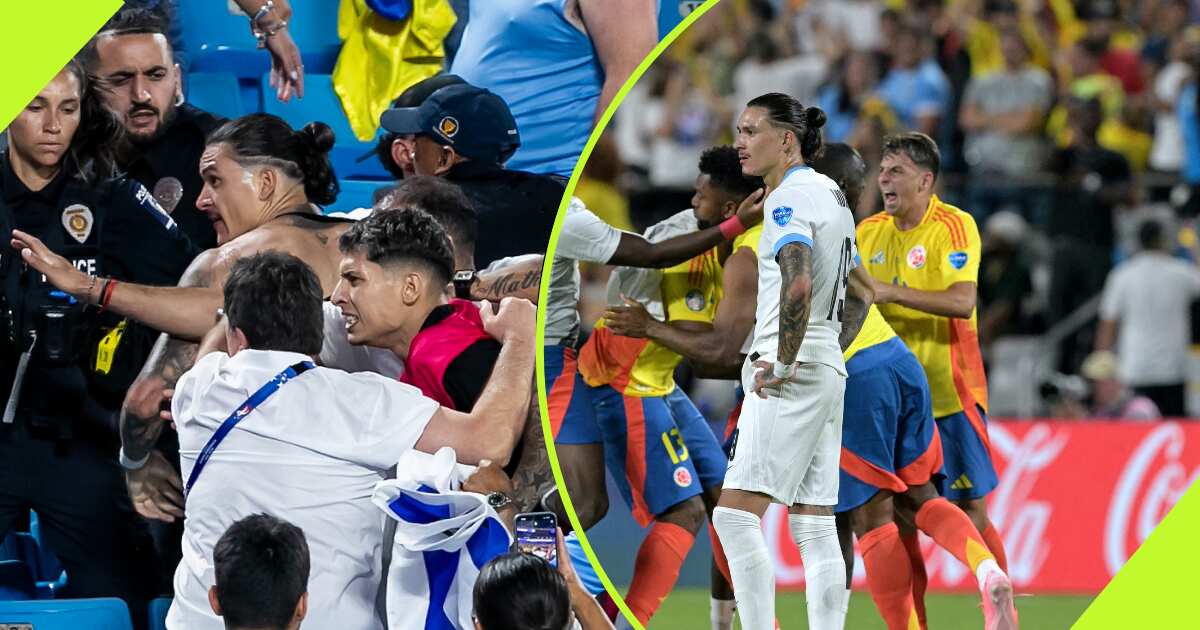 Ugly moment Darwin Nunez and Uruguay stars brawl Colombia fans after Copa America defeat goes viral, Video