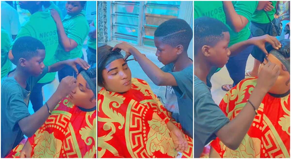Video: See this little boy who works as a make-up artist, his skills will shock you