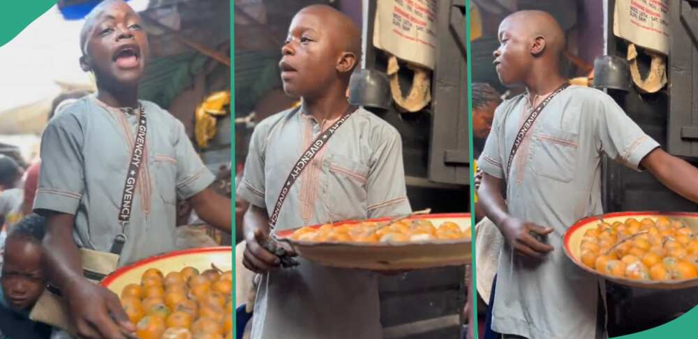 Boy markets his Udala in a sweet way.
