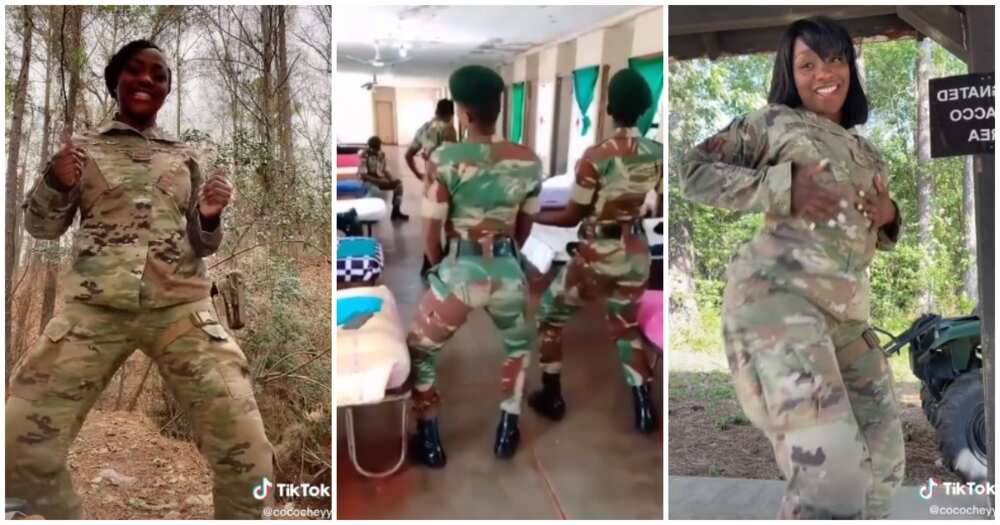 Beautiful Female US Soldier Dances in Office, Records Herself