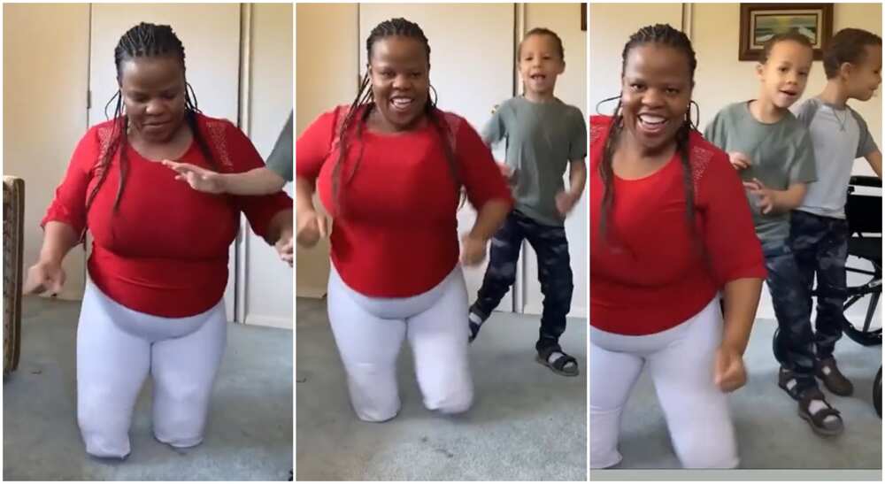 Photos of a physically challenged mother dancing with her children.