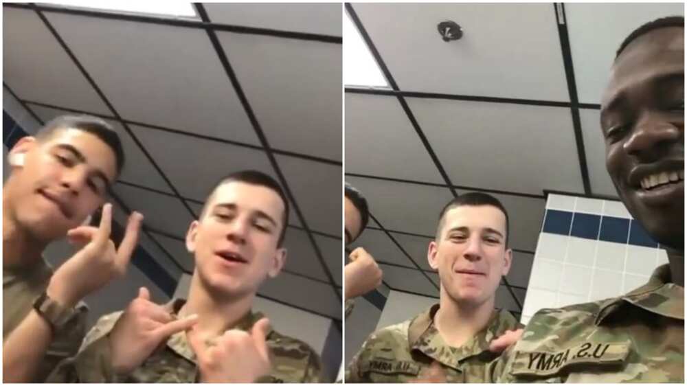 Sweet moment Nigerian man in US Army tries to teach US soldiers popular Zlatan's song, videos goes viral