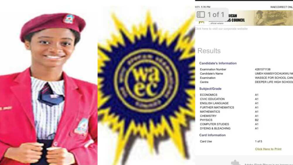 The WAEC result of Kamsiyochukwu released