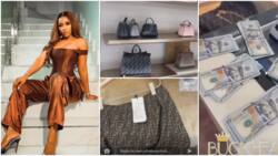 “The pressure is getting werser”: Video trends as Mercy Eke flaunts bundles of dollars as she goes shopping