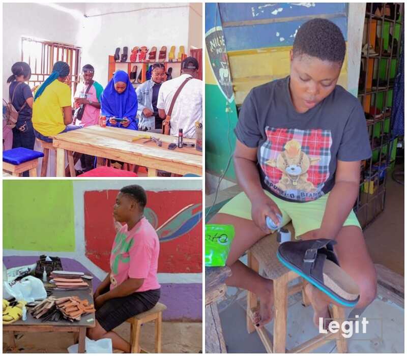 Sharon Ijuolachi Akpa now owns her own shoemaking school.