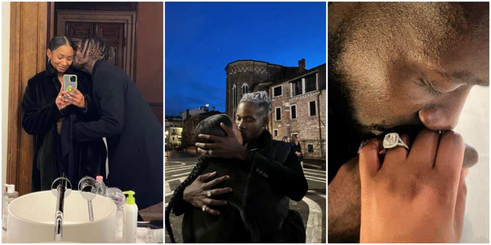 Temi Otedola, engagement ring, romantic kiss, Mr Eazi, Nigerian singer