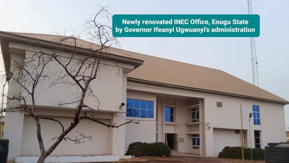 Gov Ugwuanyi Hands over Renovated Burnt Enugu INEC Office