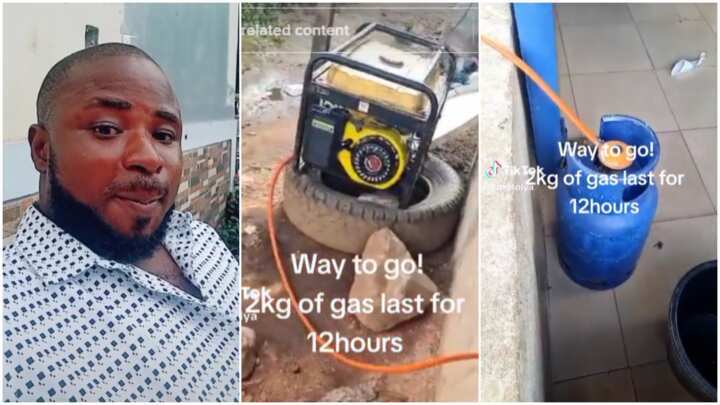 Man shows his gas powered generator