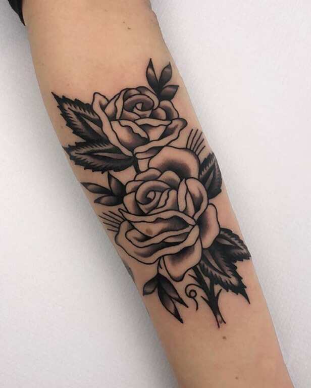 Rose flower tattoo design Royalty Free Vector Image