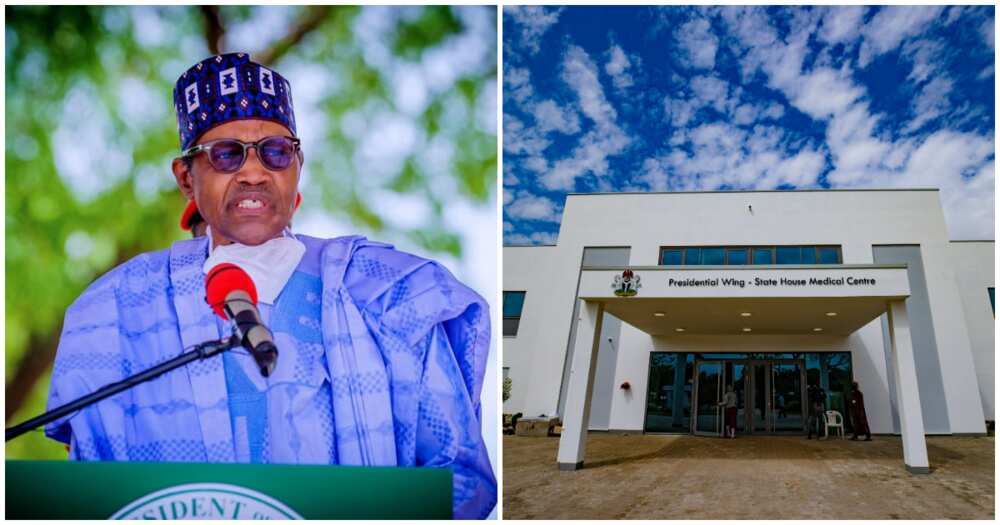 President Buhari with the newly completed State House Medical Centre