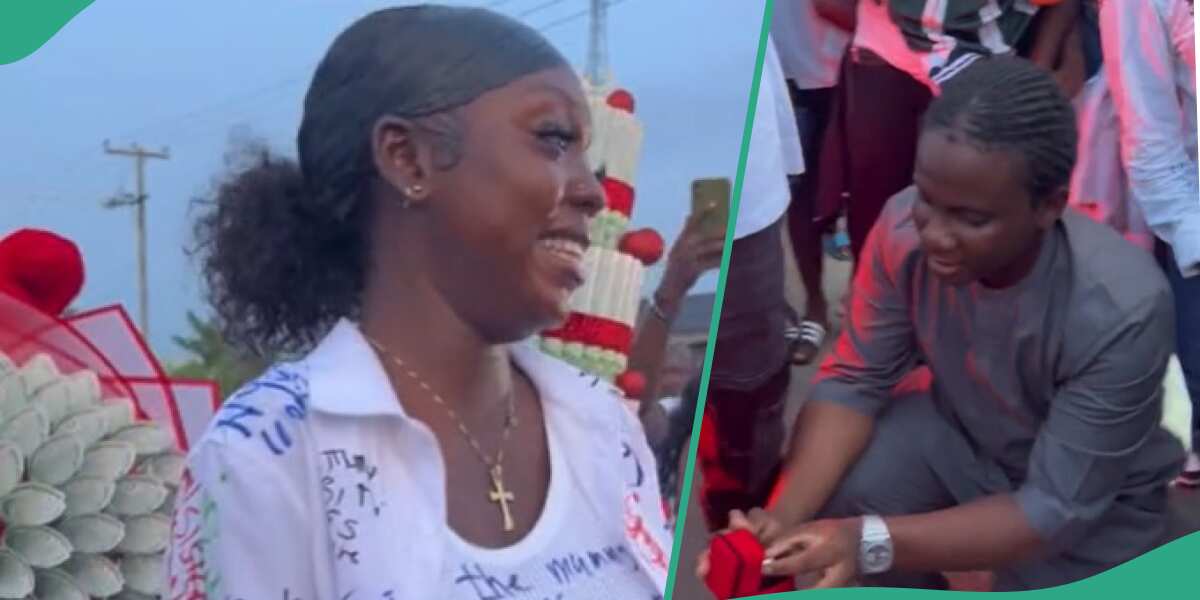 WATCH: Video of Nigerian lady whose lover got her bundles of cash and ring emerges
