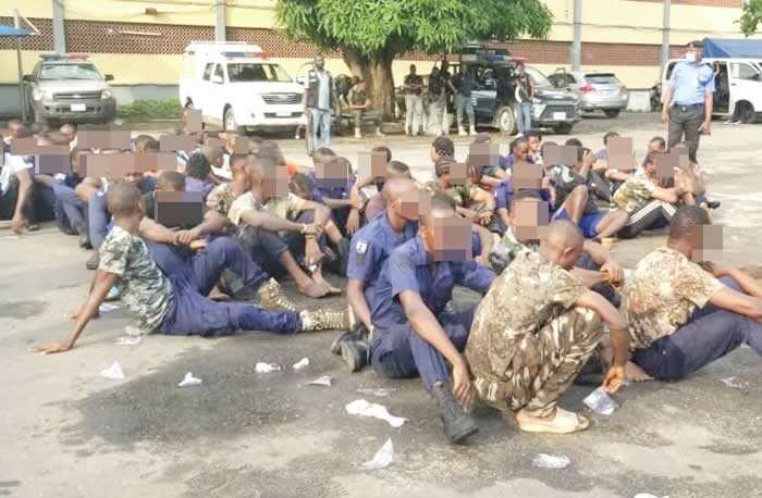 Lagos police raid training camp, arrest 108 naval impersonators