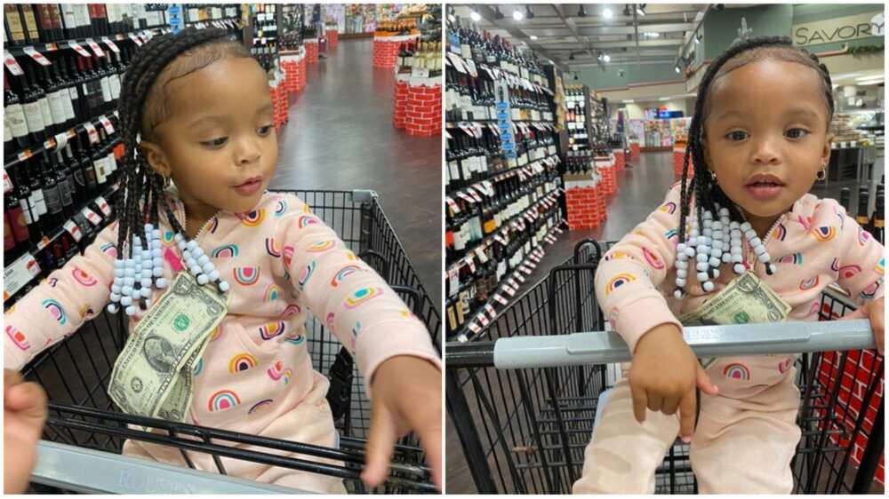 As $1 becomes N500, cute kid spotted with dollar notes in supermarket
