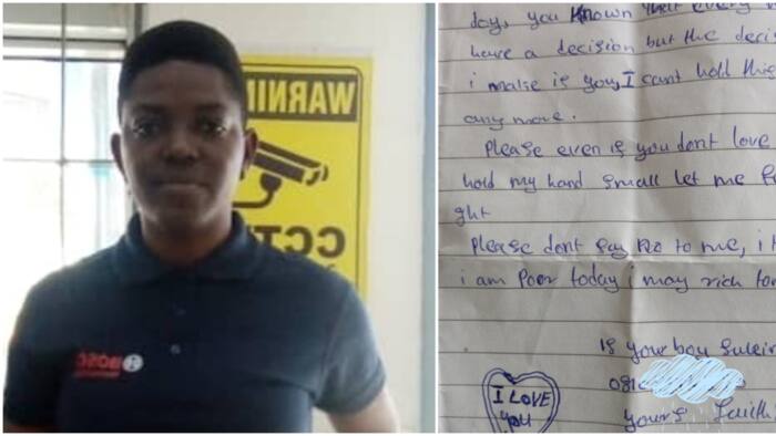 Even if you don't love me, just hold my hand - Twitter user shares gateman's hilarious love letter to her colleague (photos)