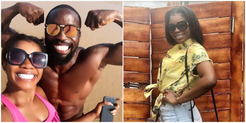 Wizkid's first babymama Shola spotted with shirtless male friend